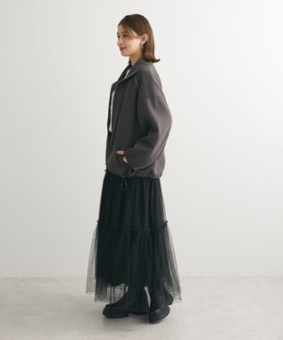 Green Parks コードラインスタンドカットブルゾン Charcoal Gray