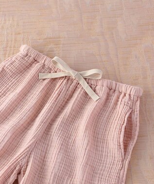 UCHINO クレープガーゼ　パイピング　半袖　レディス　パジャマ ピンク