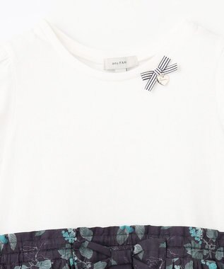 ANY KIDS ドッキング レトロ花柄 ワンピース ネイビー