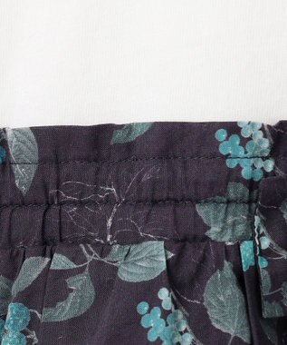 ANY KIDS ドッキング レトロ花柄 ワンピース ネイビー