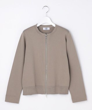 J.PRESS LADIES S INTERLOCK ニット ブルゾン モカカーキ系