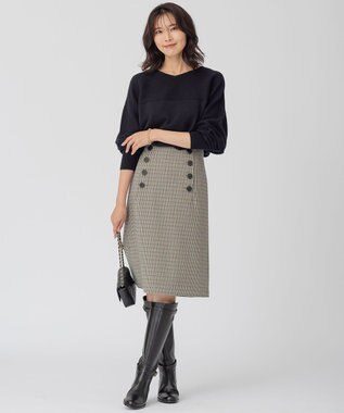 23区 【前後着用可能】コットンカシミヤ ニット ダークネイビー