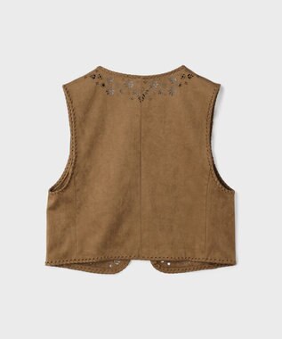 GRACE CONTINENTAL フェイクスウェードジレ キャメル