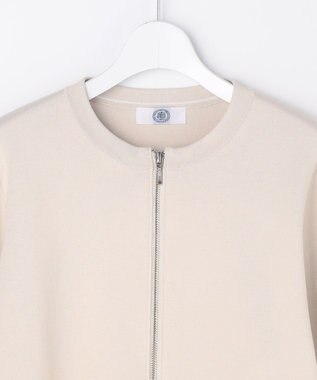 J.PRESS LADIES INTERLOCK ニット ブルゾン ベージュ系
