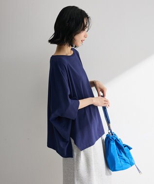 Green Parks 冷やっとすずやかドルマンプルオーバー Navy