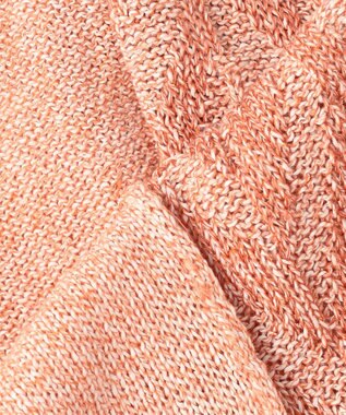 JOSEPH ABBOUD 【キングサイズ・エコ素材和紙使用・日本素材】和紙杢メッシュクルーネック ニット ライトオレンジ系
