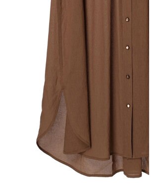 CRAFT STANDARD BOUTIQUE ウ゛ィンテージボイル袖シャーリングワンピース Brown