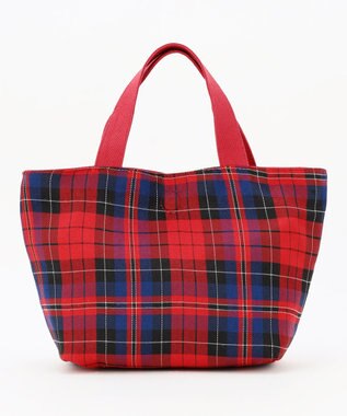 J.PRESS LADIES 【完全受注生産】ポーチ付き キャンバス ミニトートバッグ レッド×レッドチェック系