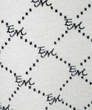 earth music&ecology モノグラムコンパクトニットカーディガン Ivory