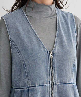 Green Parks デニムペプラムジレ Indigo