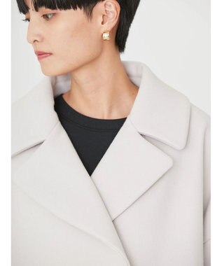 AMERICAN HOLIC 中空ＦＩＢＥＲドロップショルダーチェスターコート Light Gray