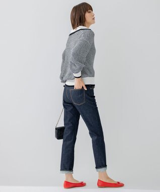 23区 【洗える】ワッフルパターン バイカラー ニット ブラック系