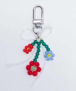 WEGO ビーズフラワーリボンキーホルダー