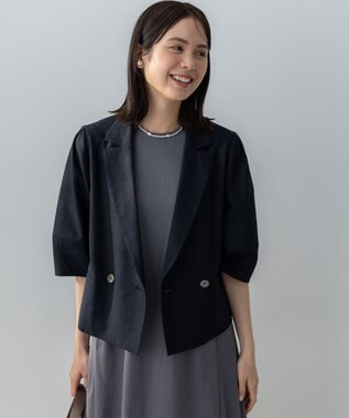 組曲 S リネンレーヨン ジャケット ネイビー系