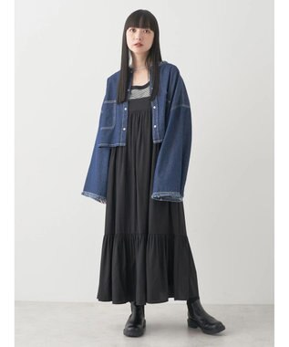 earth music&ecology スクエアデニムシャツ Indigo