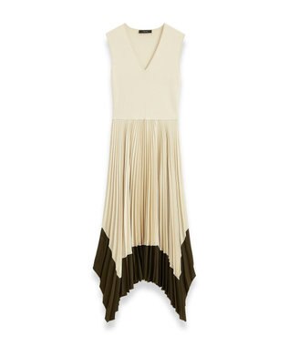 JOSEPH ニットウィーブプリッセ アニメーション　Vネックドレス Oat Combo