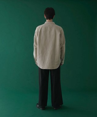 WEGO フェイクスウェードワンポイントBIGシャツ（LS） ライトベージュ