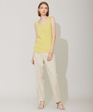 ICB L 【接触冷感・速乾・洗える】T.R.Liプレーンウィーブ ストレートパンツ フラックス系