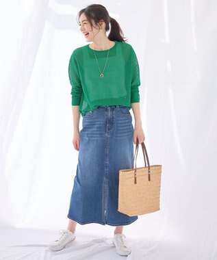 ANY 【アンチピリング】メッシュニットプルオーバー グリーン