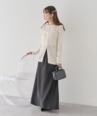 earth music&ecology 【予約】透かし編みニットキャミビスチェ アイボリー