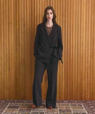 GRACE CONTINENTAL ダブルクロスストレートパンツ ブラウン