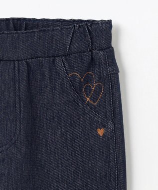 組曲 KIDS 【110-140㎝】ハートデニムニット パンツ ネイビー