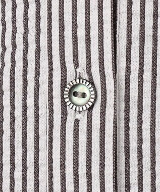 J.PRESS LADIES 【一枚で着映え】サッカージャージー バンドカラー カットソー スレートブラウンストライプ系1