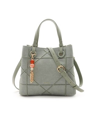 MioFIRANO カジュアルシッククロスラインハンドバッグ 2WAY チャーム付き　FIRANO フィラノ GREEN