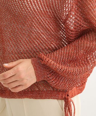 Green Parks ラメメッシュニットプルオーバー Orange