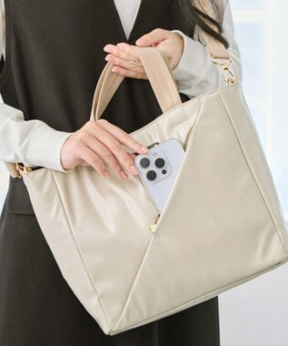 ROOTOTE 3665【ななめに走るポケットライン】LT.スクエア.スラッシュ-A 01：アイボリー