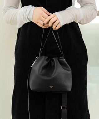 blancle シュリンクレザー ドローストリング2wayバッグ BLACK