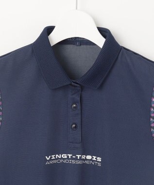 23区GOLF 【WOMEN】【接触冷感・UVケア・吸水速乾】ノースリーブ ポロシャツ ネイビー系