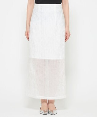 uncrave 【佐藤晴美さん着用】シアー ジャガード タイト スカート オフ