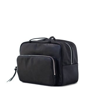 FOLNA RD ソフトレザーフロントポケットボストンバッグ ブラック