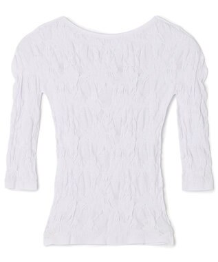 Chacott シアーレースボートネックトップ