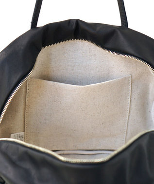 FOLNA RD ソフトレザーフロントポケットボストンバッグ ブラック