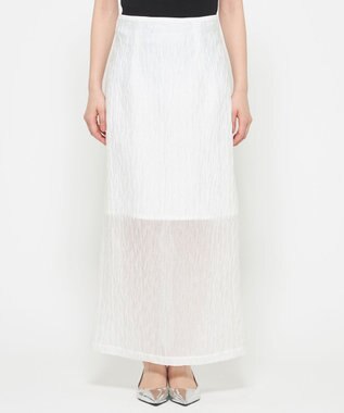 uncrave 【佐藤晴美さん着用】シアー ジャガード タイト スカート オフ