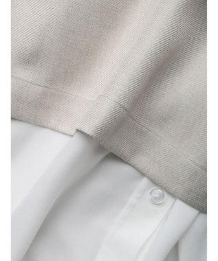 Green Parks ＳＥＴ２点Ｖネックベスト＋７分袖ミディシャツワンピース Beige