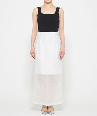 uncrave 【佐藤晴美さん着用】シアー ジャガード タイト スカート オフ