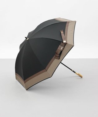 AURORA 【 Beaurance （ビューランス）】サマーシールド リボン/切り継ぎ加工晴雨兼用パラソル傘（長傘） ブラック