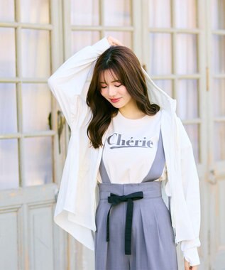 Feroux レタードプリントコンパクト Tシャツ アイボリー系