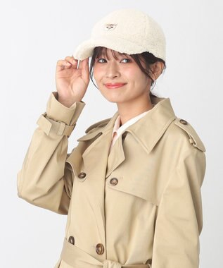 MOONBAT PAUL & JOE ACCESSOIRES ネコワッペン付ボアキャップ