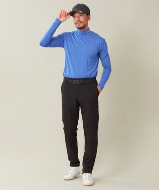 23区GOLF 定番あたたかインナー【MEN】エニワイズ無地 カットソー ダルブルー系