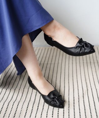 nouvelleRobe Oū 新色追加【本革・高反発】Butterfly knot ポインテッドトゥ パンプス
