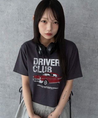 WEGO グラフィックショートサイドリボンドロストT 柄8