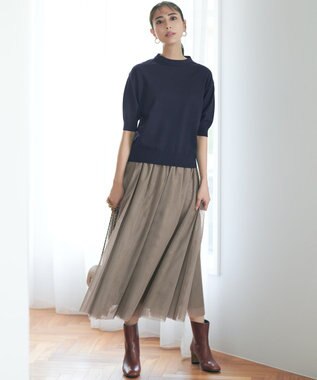 23区 フェイクファーチェーン ショルダー バッグ ブラウン系