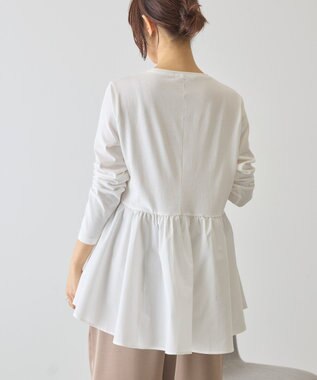 AMERICAN HOLIC 布帛切替ペプラムプルオーバー Off White