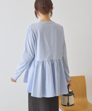 AMERICAN HOLIC 布帛切替ペプラムプルオーバー Blue