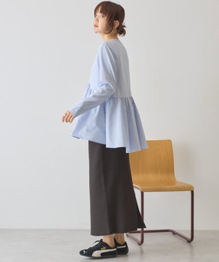 AMERICAN HOLIC 布帛切替ペプラムプルオーバー Blue