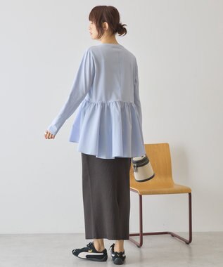 AMERICAN HOLIC 布帛切替ペプラムプルオーバー Blue